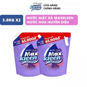 Combo 2 Túi Nước Giặt Xả MaxKleen Hương Nước Hoa Huyền Diệu 3.8kg/1 túi