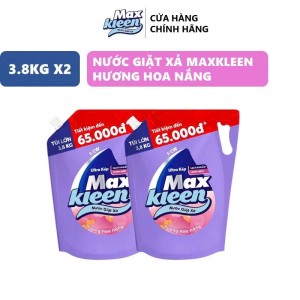 Combo 2 Túi Nước Giặt Xả Maxkleen Hương Hoa Nắng 3.8kg/túi