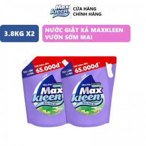 Combo 2 Túi Nước Giặt Xả MaxKleen Hương Vườn Sớm Mai 3.8kg/túi