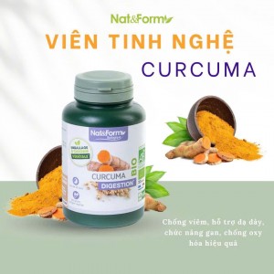 Tinh bột nghệ hữu cơ Nat&Form Pháp 200 viên