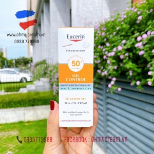 Kem Chống Nắng EUCURIN Sun Gel-Creme Oil Control Dry Touch SPF50+ Da Dầu Mụn 50ml