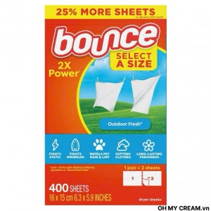 Giấy thơm quần áo Bounce Mỹ set 2 hộp 400 tờ